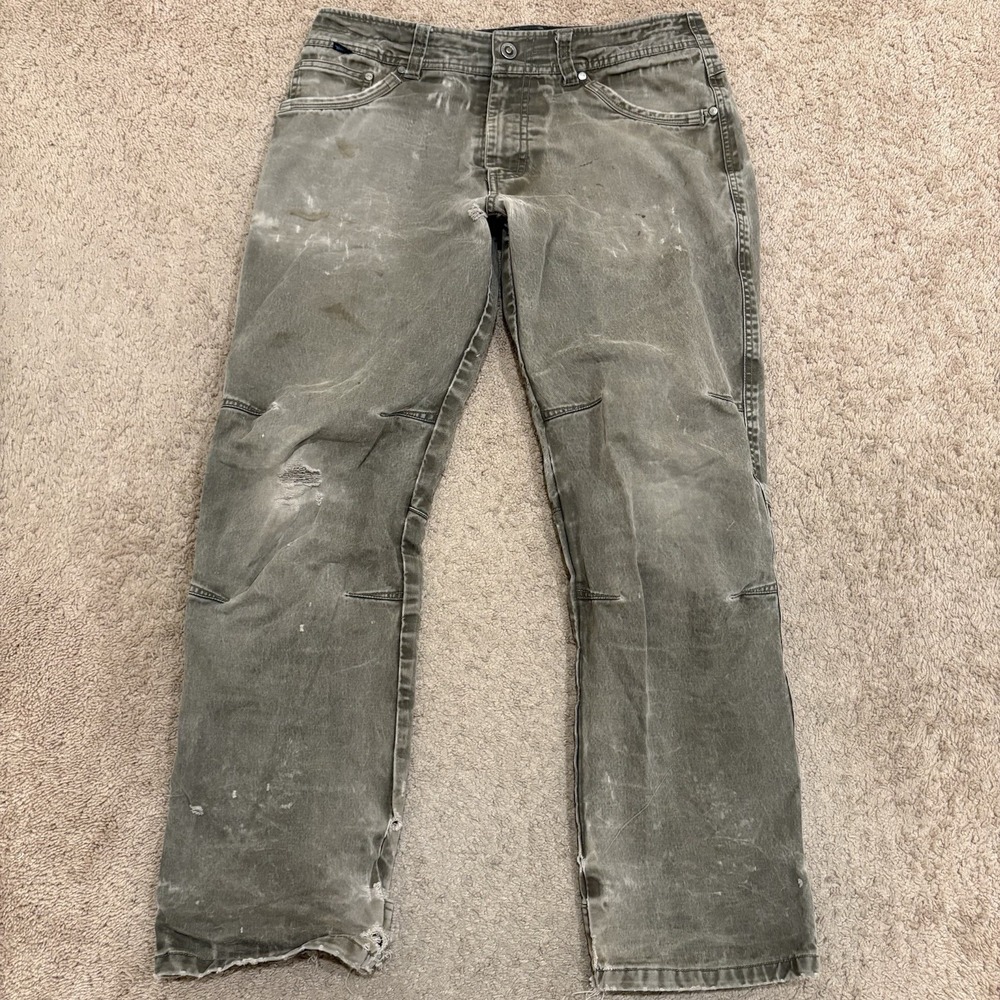 Kuhl Hot Rydr Pants Men's 35x29 Brown Flannel Lined Patina Dye Hiking Outdoor